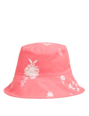 

Womens M&S Collection Pure Cotton Printed Wide Brim Hat - Coral, Coral