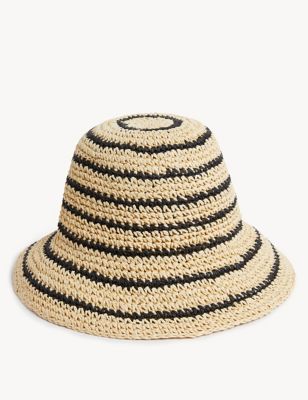 Striped Crochet Bucket Hat - SG