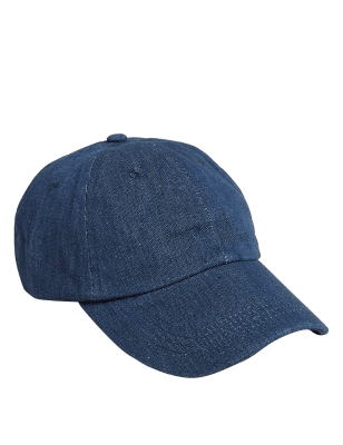 

Womens M&S Collection Pure Cotton Baseball Cap - Denim, Denim