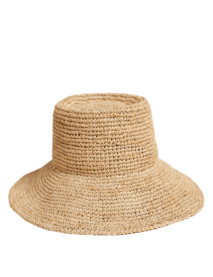 

M&S Collection Gorro de paja con ala anchaWomens - Natural, Natural