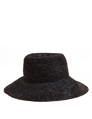 

M&S Collection Gorro de paja con ala anchaWomens - Black, Black
