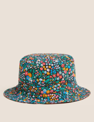 

Womens M&S Collection Fischerhut aus reiner Baumwolle mit Blumenmuster - Multi, Multi