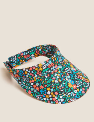 

Womens M&S Collection Visier aus reiner Baumwolle mit Blumenmuster - Mehrfarbig, Mehrfarbig