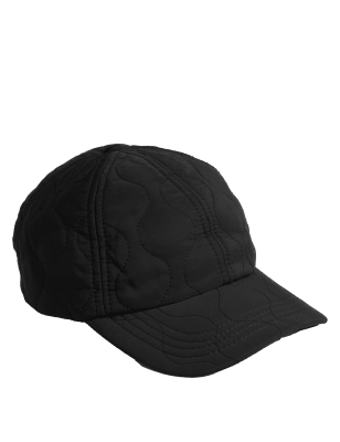 

Womens M&S Collection Quilted Baseball Cap - Black, Black