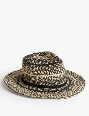 

M&S Collection Sombrero vaquero de paja plegableWomens - Black Mix, Black Mix
