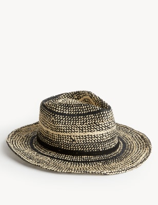 

Womens M&S Collection Straw Packable Cowboy Hat - Black Mix, Black Mix