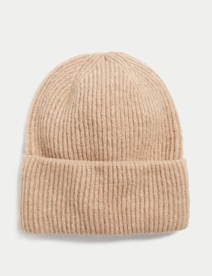 

Womens M&S Collection Ribbed Beanie Hat - Camel, Camel