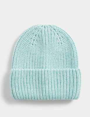 Knitted Chunky Turn Up Beanie Hat