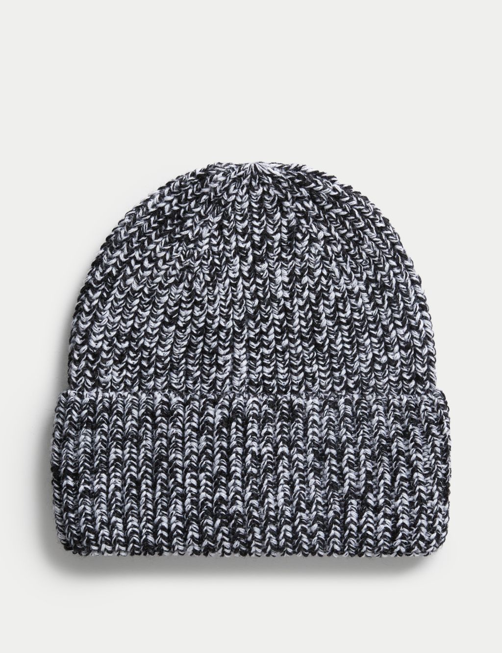 Knitted Chunky Turn Up Beanie Hat image 1