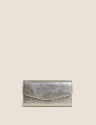 

M&S Collection Cartera plegable grande de piel efecto cocodriloWomens - Metalizado, Metalizado