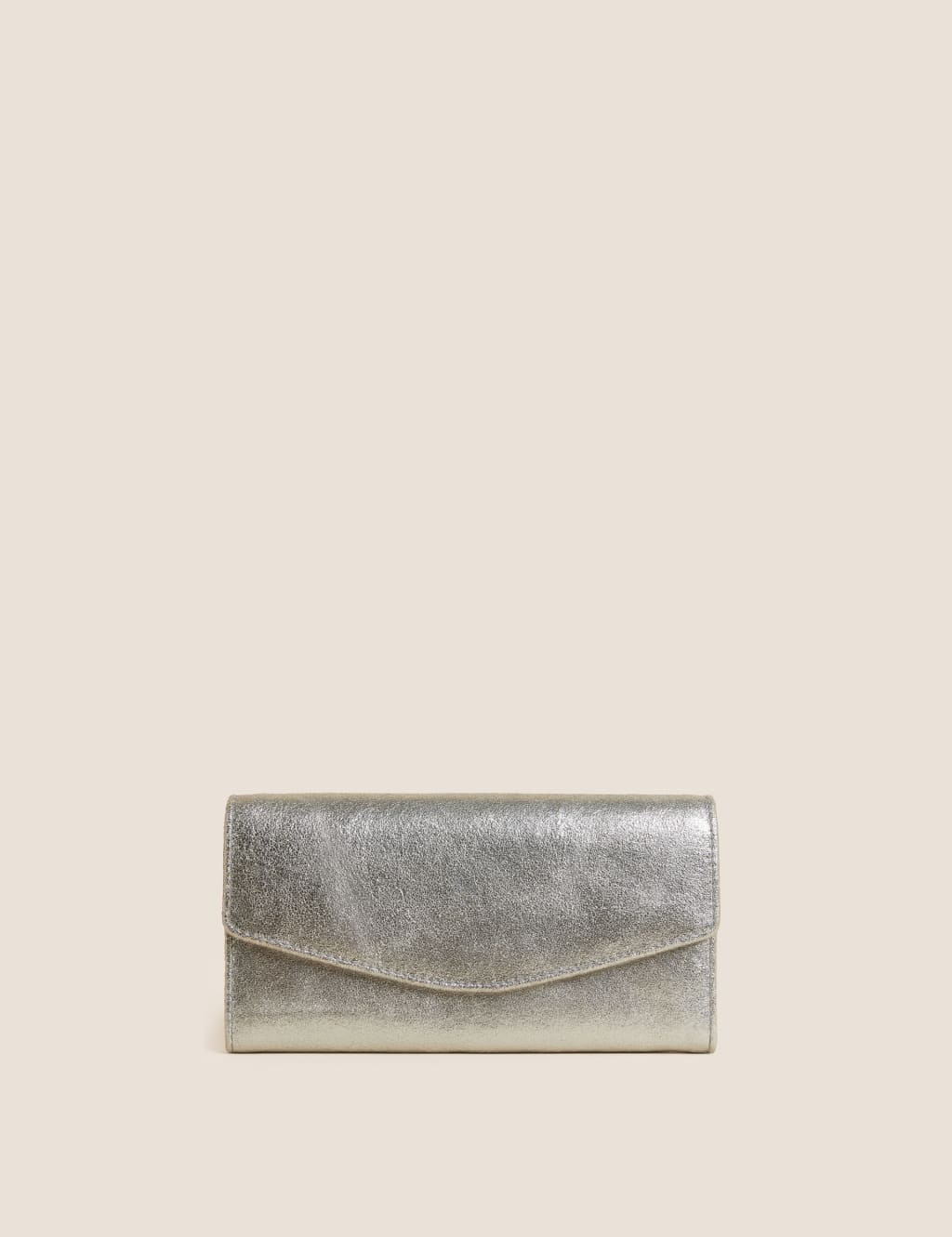 Leather Croc Effect Large Foldover Purse