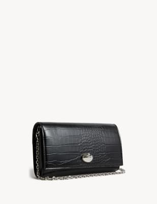 

Womens M&S Collection Foldover Clutch - Black, Black