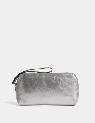 

Womens M&S Collection Leather Zip Around Pouch - Metallic, Metallic