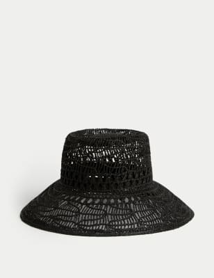 Straw Wide Brim Hat, M&S Collection