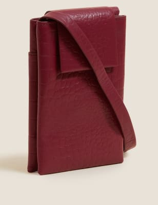

Womens M&S Collection Leather Phone Bag - Deep Red, Deep Red