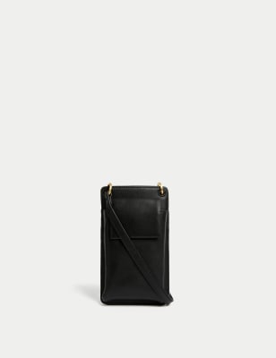 

Womens M&S Collection Leather Phone Bag - Black, Black