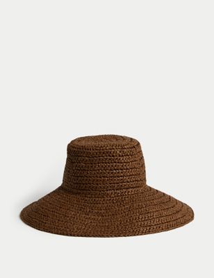 

Womens M&S Collection Straw Wide Brim Hat - Chocolate, Chocolate
