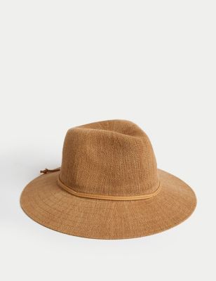 Cotton Rich Packable Fedora Hat - CA