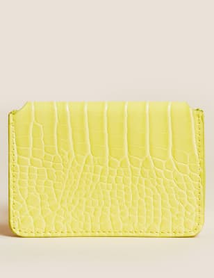 

Womens M&S Collection Croc Accordion Cardholder - Light Citrus, Light Citrus
