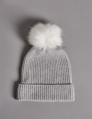 Pure Cashmere Bobble Winter Hat | Autograph | M&S