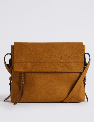 Faux Leather Grainy Messenger Bag | M&S Collection | M&S