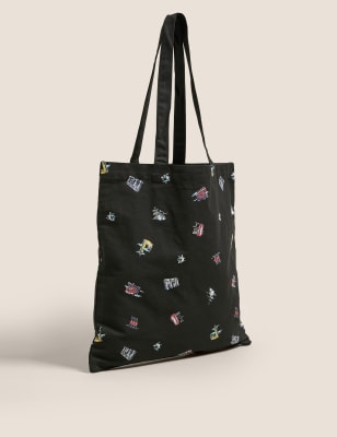  Sac fourre-tout en toile - Noir