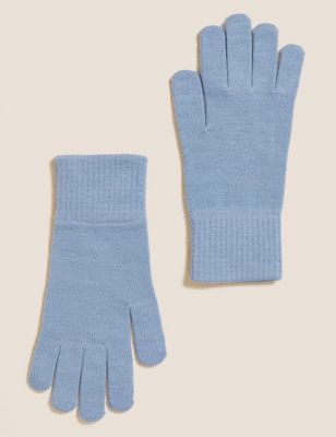 

Womens M&S Collection Knitted Touchscreen Gloves - Pale Blue, Pale Blue