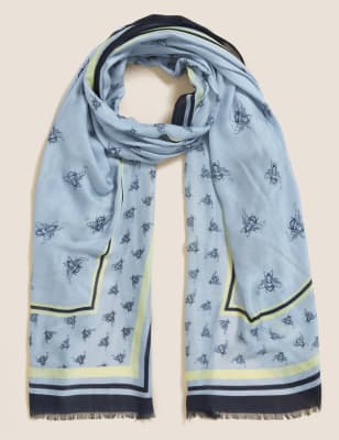 

M&S Collection Bufanda con estampado de abejas con modalWomens - Cambray, Cambray
