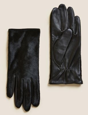 

Womens Autograph Leather Gloves - Black, Black
