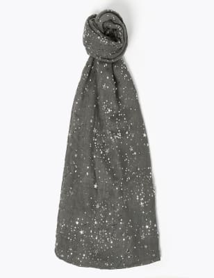 Sjaal met sterren van folie