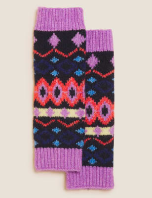 

Womens M&S Collection Warme Strickhandschuhe mit Norwegermuster - Marineblau Melange, Marineblau Melange