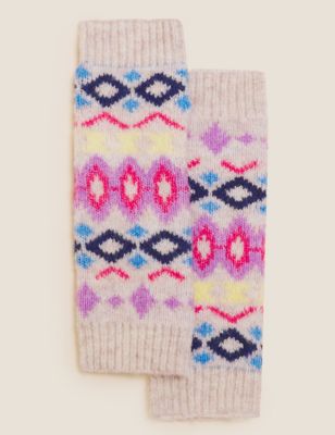 

Womens M&S Collection Knitted Fair Isle Handwarmer Gloves - Cream Mix, Cream Mix