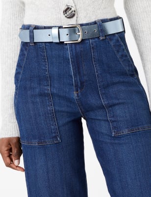 Leren, metallic riem