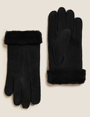 

Womens M&S Collection Suede Gloves - Black, Black