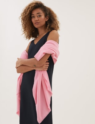 

Womens M&S Collection Oversized Shawl - Pink, Pink