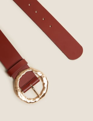 

Womens M&S Collection Ledergürtel mit runder Schnalle - Tan, Tan