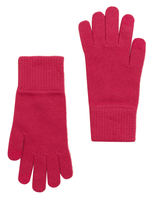 

Womens M&S Collection Knitted Touchscreen Gloves - Pink, Pink