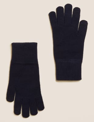 

Womens M&S Collection Knitted Touchscreen Gloves - Navy, Navy