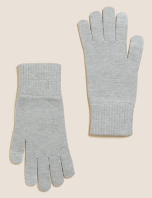 

Womens M&S Collection Knitted Touchscreen Gloves - Grey, Grey