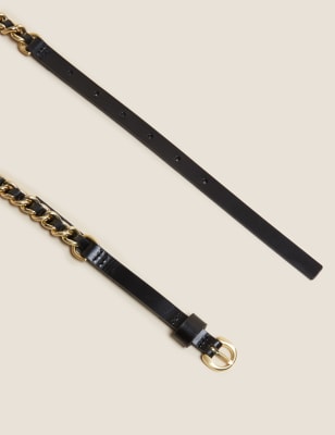 

Womens M&S Collection Lederkettengürtel - Black, Black