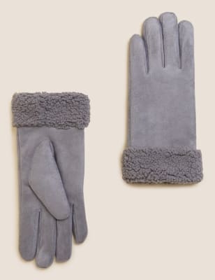 

M&S Collection Guantes imitación de piel de ovejaWomens - Grey, Grey