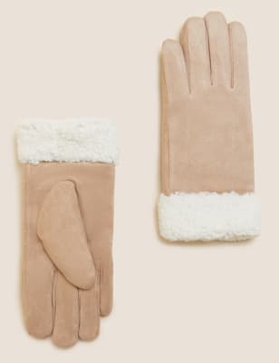 Fake sheepskin hot sale gloves