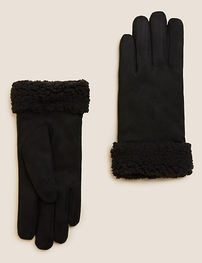Faux Sheepskin Gloves