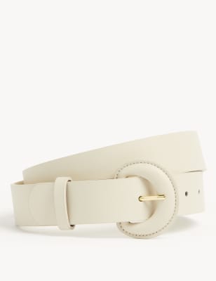 

Womens M&S Collection Faux Leather Lizard Effect Jeans Belt - Cream, Cream