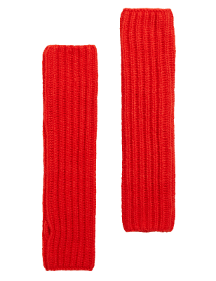 

Womens M&S Collection Knitted Handwarmer Gloves - Red, Red