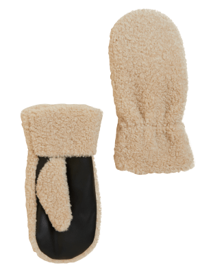 

Womens M&S Collection Faux Sheepskin Mittens - Natural, Natural