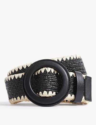 Raffia Circle Buckle Jeans Belt