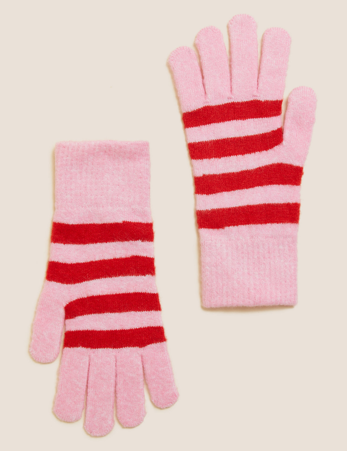 Knitted Striped Gloves