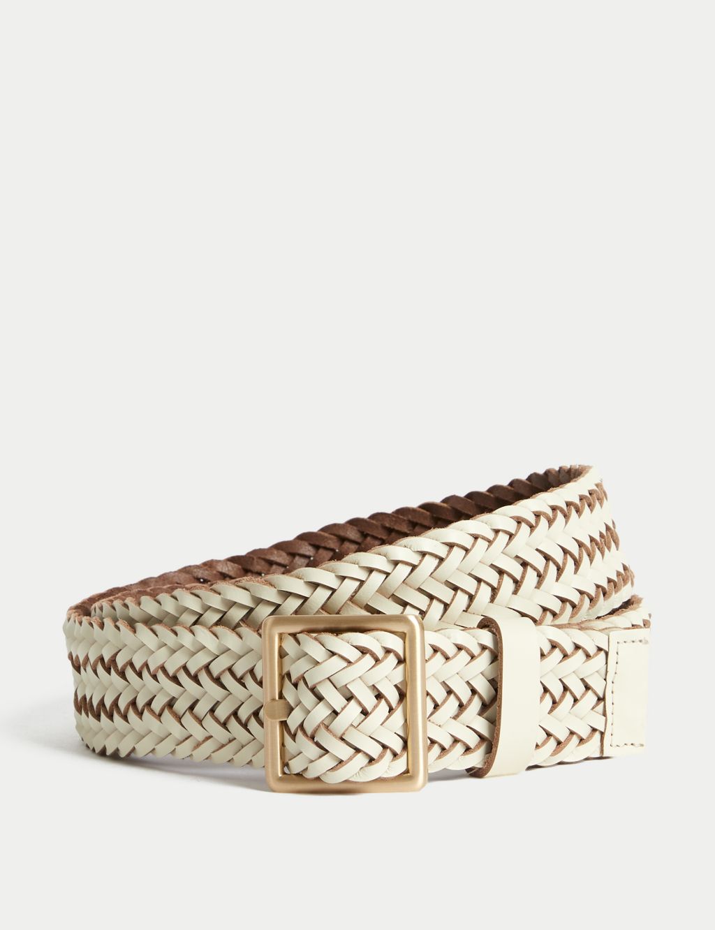 Leather Woven Jeans Belt image 1