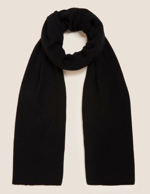 

Womens Autograph Pure Cashmere Knitted Scarf - Black, Black